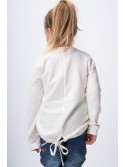 Cream blouse with patches NDZ8129 - Online store - Boutique